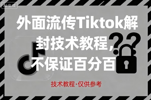 外面流传Tiktok解封技术教程，不保证百分百，具体自测-皮皮网创