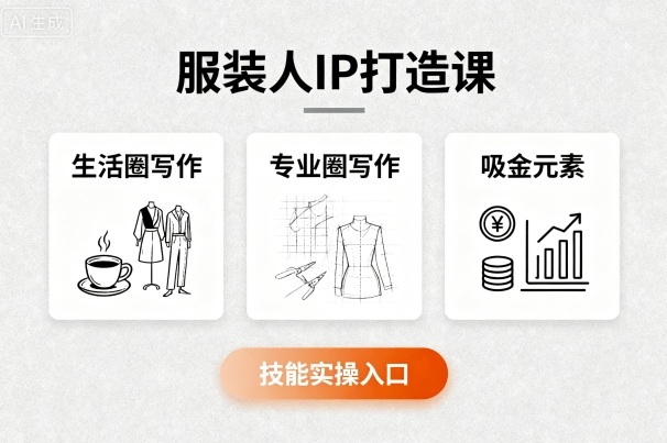 服装人IP打造课，文案创富+生活圈写作+专业圈写作+服装人专属+吸金元素+技能实操-皮皮网创