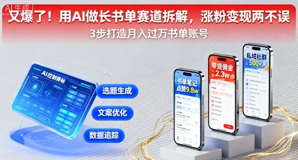 又爆了！用AI做长书单赛道拆解，涨粉变现两不误-皮皮网创