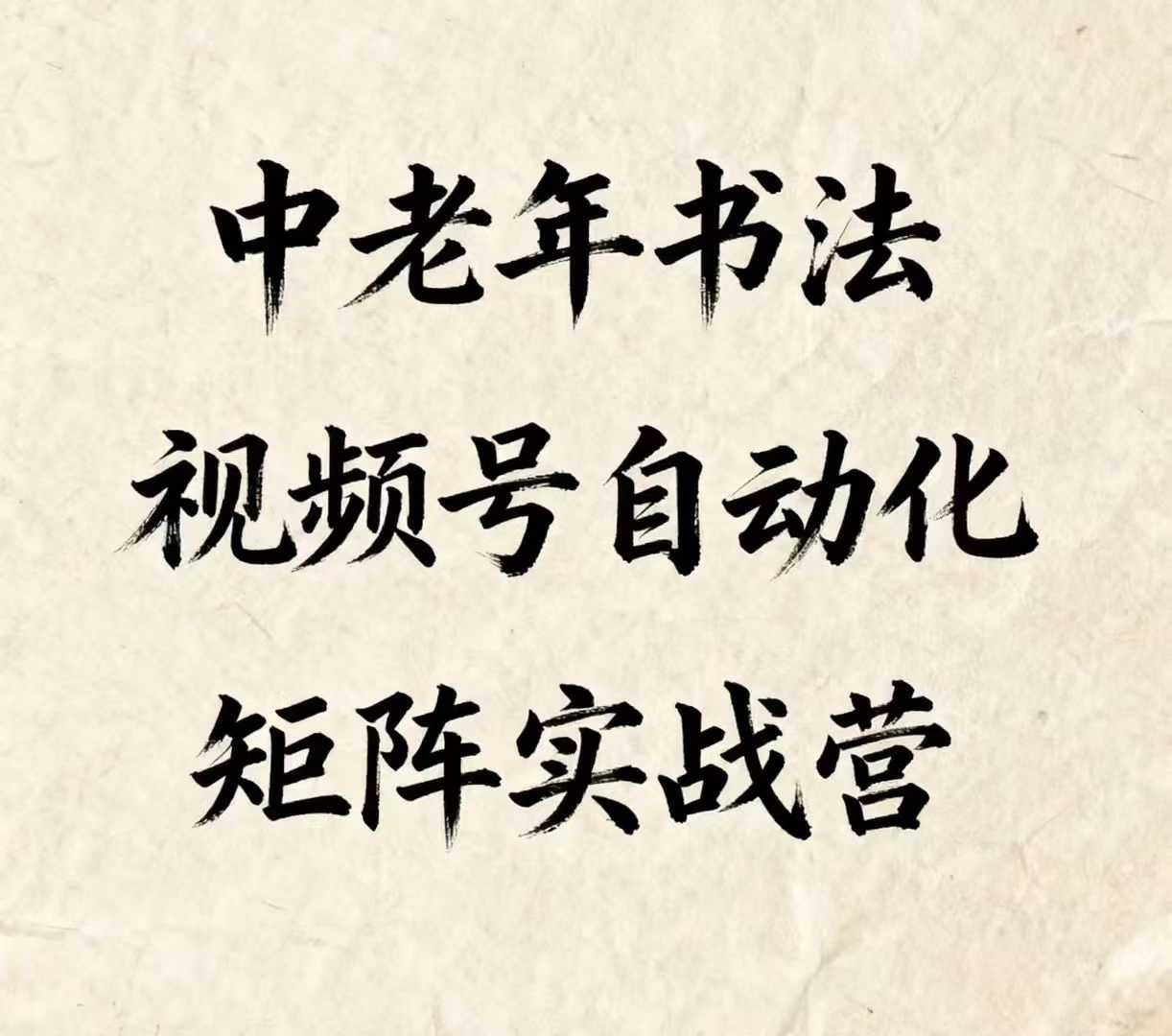 中老年书法视频号自动化矩阵实战营，一套自动化流程玩转中老年书法视频号矩阵-皮皮网创