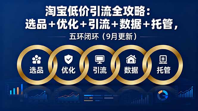 淘宝低价引流全攻略:选品+优化+引流+数据+托管,五环闭环(9月更新-皮皮网创