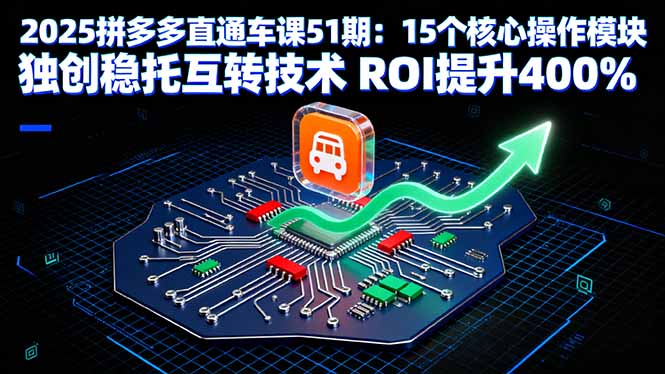 2025拼多多直通车课51期：15个核心操作模块 独创稳托互转技术 ROI提升400%-皮皮网创