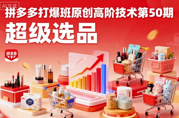 拼多多打爆班原创高阶技术第50期，超级选品-皮皮网创