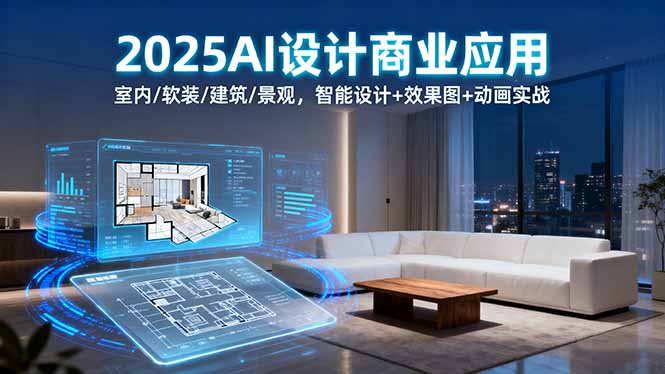 2025AI设计商业应用：室内/软装/建筑/景观，智能设计+效果图+动画实战-皮皮网创