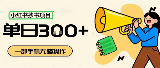 小红书抄书项目，无脑操作，一天3张-皮皮网创