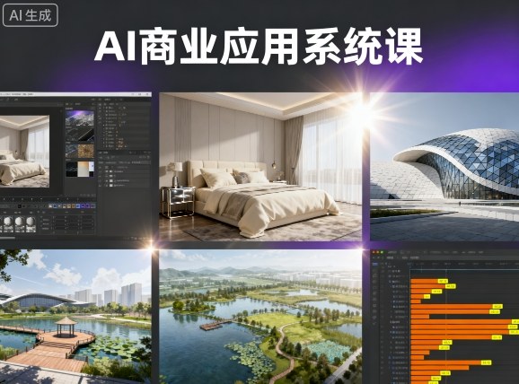 AI商业应用系统课，室内-软装-建筑-景观，智能设计+效果图+动画画实战-皮皮网创