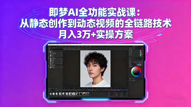 即梦AI全功能实战课：从静态创作到动态视频的全链路技术 月入3万+实操方案-皮皮网创