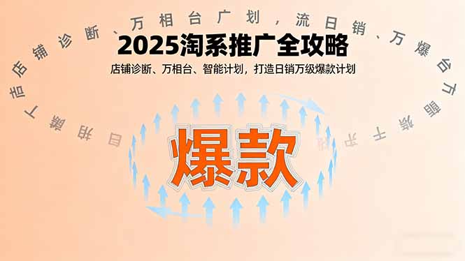 2025淘系推广全攻略，店铺诊断、万相台、智能计划，打造日销万级爆款计划-皮皮网创