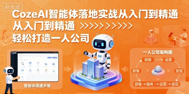 CozeAI智能体落地实战从入门到精通，轻松打造一人公司-皮皮网创