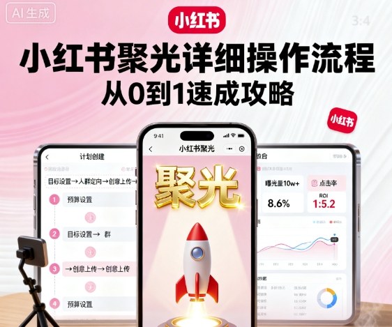 小红书聚光详细操作流程，小红书聚光从0到1速成攻略-皮皮网创