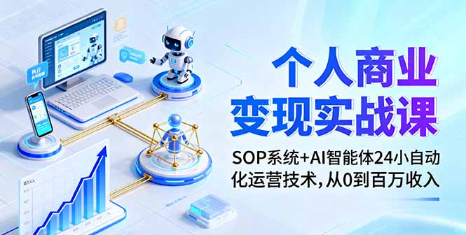 个人商业变现实战课：SOP系统+AI智能体24小自动化运营技术，从0到百万收入-皮皮网创