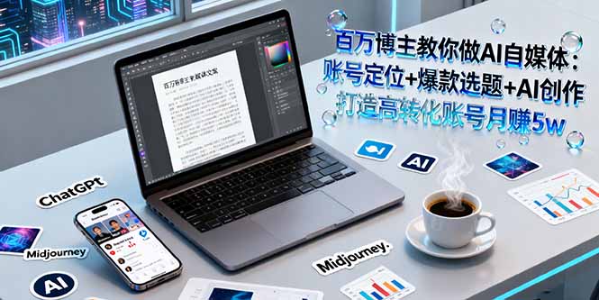 百万博主教你做AI自媒体：账号定位+爆款选题+AI创作 打造高转化账号月赚5w-皮皮网创