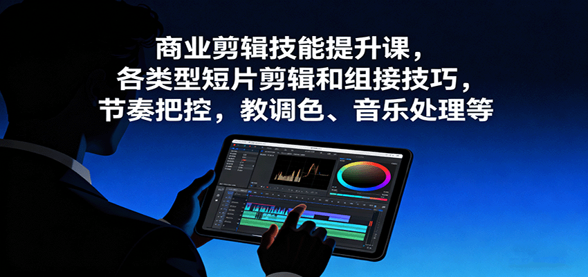 商业剪辑技能提升课，各类型短片剪辑和组接技巧，节奏把控，教调色、音乐处理等-皮皮网创