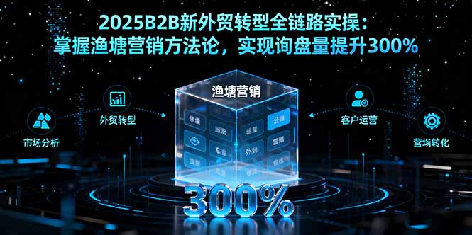 2025B2B新外贸转型全链路实操：掌握渔塘营销方法论，实现询盘量提升300%-皮皮网创