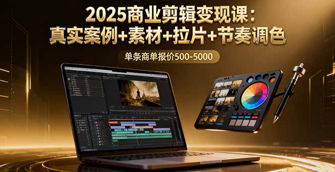 2025商业剪辑变现课：真实案例+素材+拉片+节奏调色，单条商单报价500-5000-皮皮网创