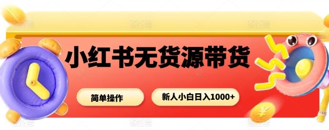 小红书无货源带货项目，简单无脑，新人小白日入多张-皮皮网创