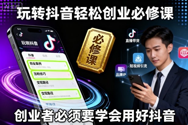 玩转抖音轻松创业必修课，创业者必须要学会用好抖音-皮皮网创