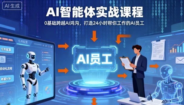 Ai智能体实战课程，0基础跨越Ai鸿沟，打造24小时帮你工作的Ai员工，打破常规，以实战定义Ai-皮皮网创