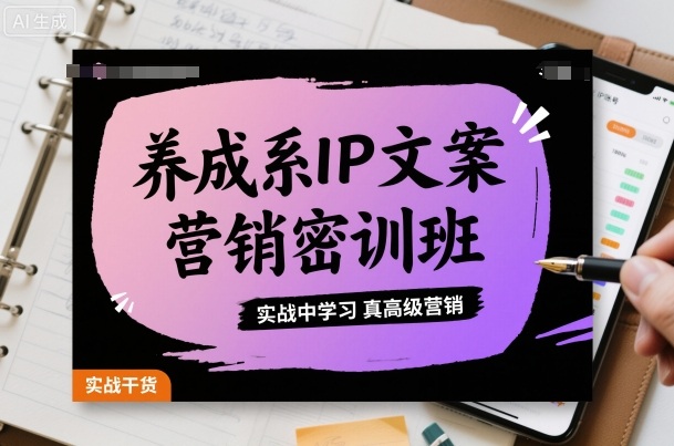养成系IP文案营销密训班，实战中学习真高级营销-皮皮网创