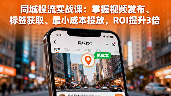 同城投流实战课：掌握视频发布、标签获取、最小成本投放，ROI提升3倍-皮皮网创