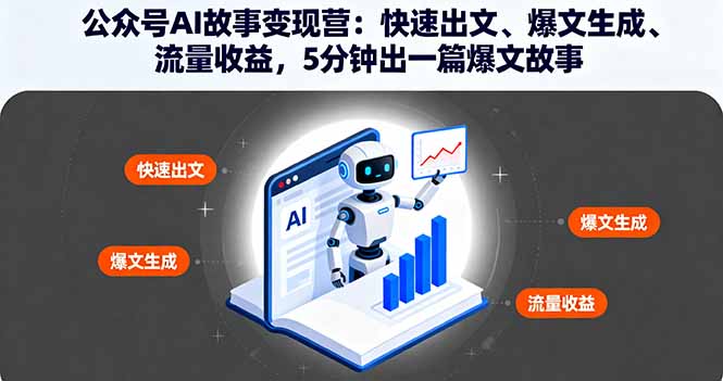 公众号AI故事变现营：快速出文、爆文生成、流量收益，5分钟出一篇爆文故事-皮皮网创