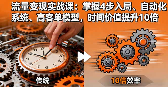 流量变现实战课：掌握4步入局、自动化系统、高客单模型，时间价值提升10倍-皮皮网创