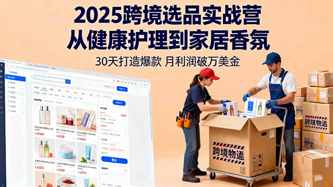 2025跨境选品实战营：从健康护理到家居香氛，30天打造爆款,月利润破万美金-皮皮网创
