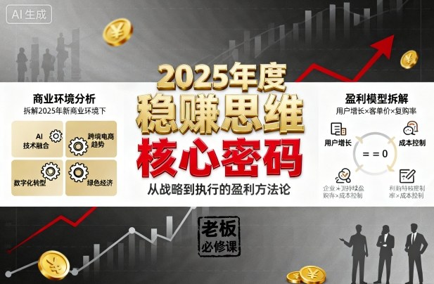 2025年度稳賺思维老板创业营，拆解2025年新商业环境下，企业实现持续盈利的核心密码-皮皮网创