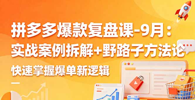 拼多多爆款复盘课-9月：实战案例拆解+野路子方法论，快速掌握爆单新逻辑-皮皮网创