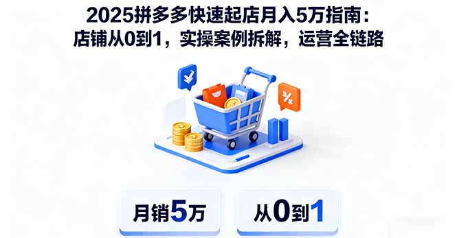 2025拼多多快速起店月入5万指南：店铺从0到1，实操案例拆解，运营全链路-皮皮网创