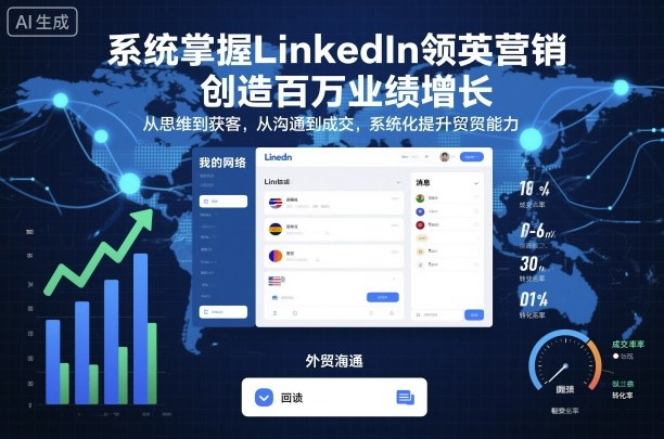系统掌握LinkedIn领英营销,创造百万业绩增长,从思维到获客,从沟通到成交,系统化提升外贸能力-皮皮网创