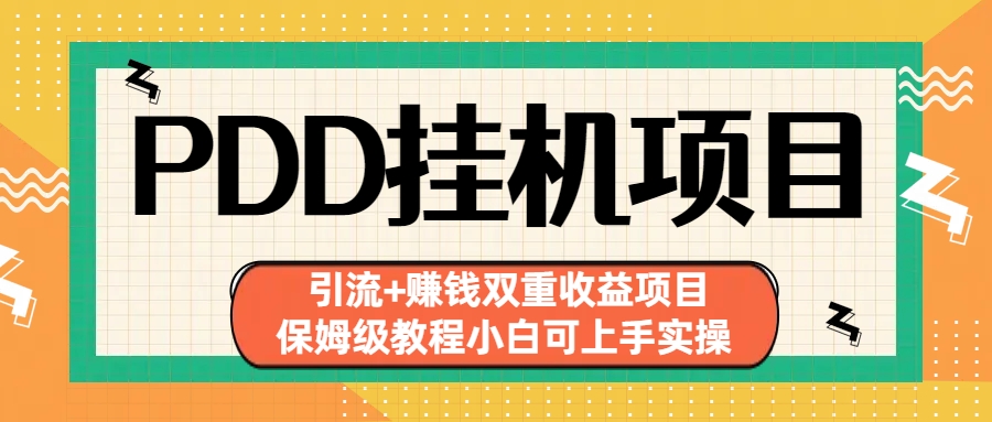 拼多多挂机项目 引流+赚钱双重收益项目(保姆级教程小白可上手实操)-皮皮网创