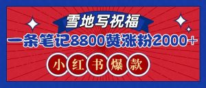 一条笔记8800+赞，涨粉2000+，火爆小红书的recraft雪地写祝福玩法(附提示词及工具)-皮皮网创