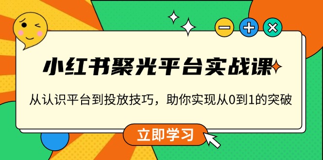 小红书 聚光平台实战课，从认识平台到投放技巧，助你实现从0到1的突破-皮皮网创