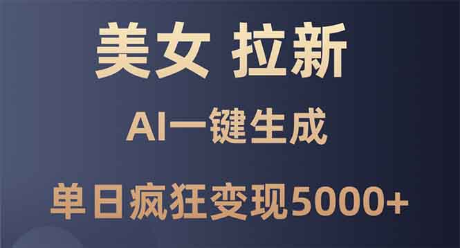 美女暴力拉新，通过AI一键生成，单日疯狂变现5000+，纯小白一学就会！-皮皮网创