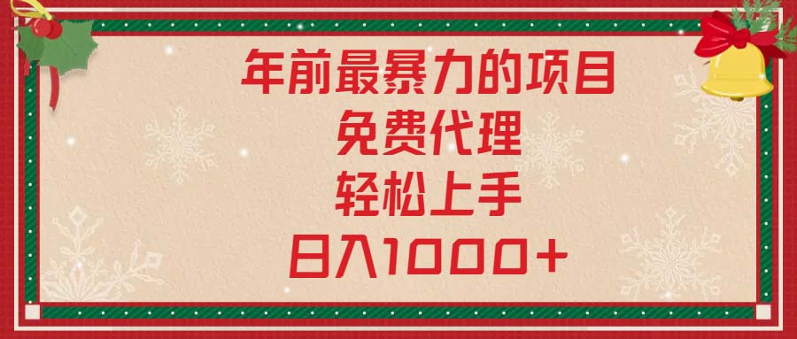 年前最暴力的项目，免费代理，轻松上手，日入1000+-皮皮网创