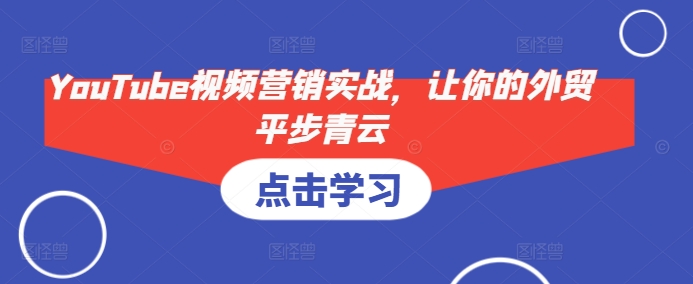 YouTube视频营销实战，让你的外贸平步青云-皮皮网创