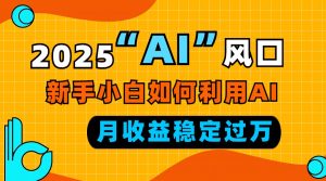 2025“ AI ”风口，新手小白如何利用ai，每月收益稳定过万-皮皮网创