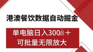 港澳数据全自动掘金,单电脑日入5张,可矩阵批量无限操作【仅揭秘】-皮皮网创