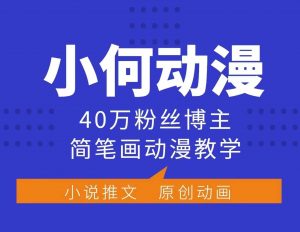 小何动漫简笔画动漫教学，40万粉丝博主课程，可做伙伴计划、分成计划、接广告等-皮皮网创