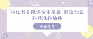 小红书无限评论不屏蔽 截流创业粉精准粉插件-皮皮网创