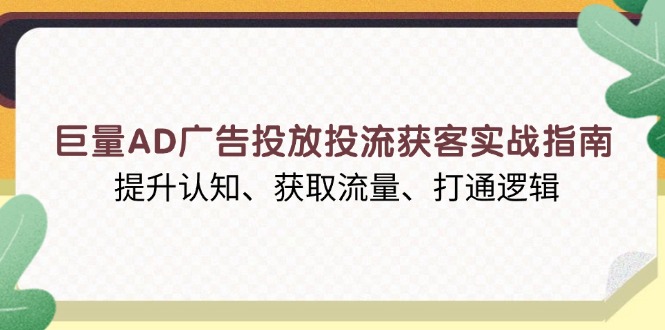 巨量AD广告投放投流获客实战指南，提升认知、获取流量、打通逻辑-皮皮网创