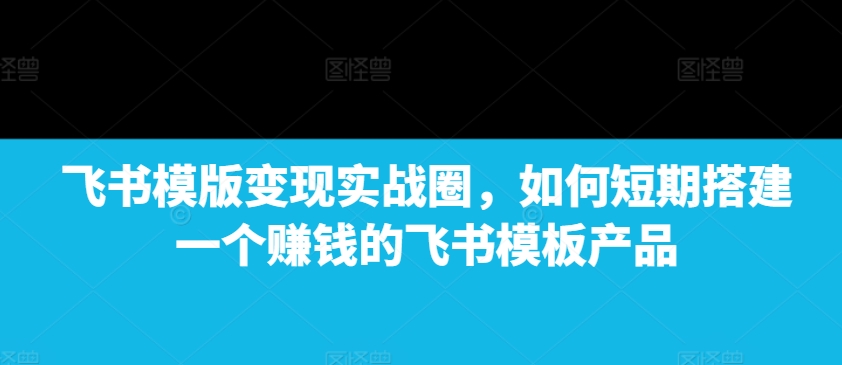 飞书模版变现实战圈，如何短期搭建一个赚钱的飞书模板产品-皮皮网创