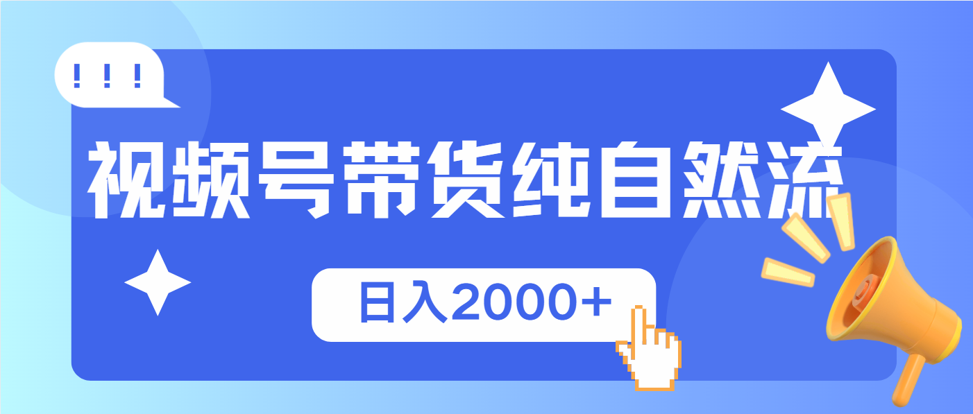 视频号带货，纯自然流，起号简单，爆率高轻松日入2000+-皮皮网创