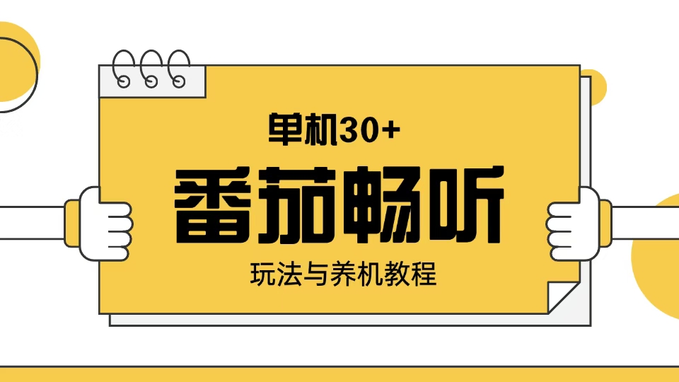 番茄畅听玩法与养机教程：单日日入30+。-皮皮网创