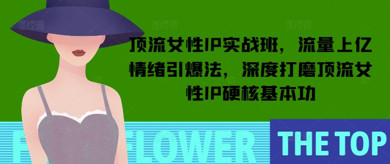 顶流女性IP实战班，流量上亿情绪引爆法，深度打磨顶流女性IP硬核基本功-皮皮网创