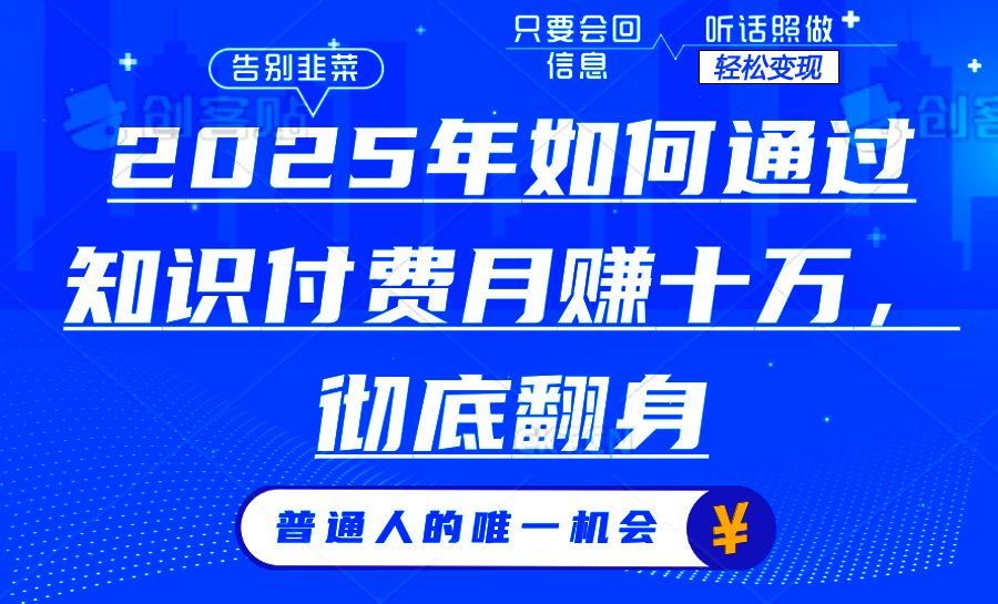 2025年如何通过知识付费月入十万，年入百万。。-皮皮网创