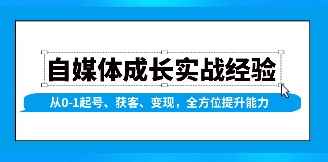 自媒体成长实战经验，从0-1起号、获客、变现，全方位提升能力-皮皮网创