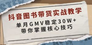 抖音图书带货实战教学,单月GMV稳定30W+,带你掌握核心技巧-皮皮网创