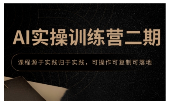 AI实操训练营二期，课程源于实践归于实践，可操作可复制可落地-皮皮网创